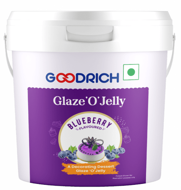 Goodrich Blueberry Glaze Jelly providing a glossy finish and rich blueberry flavor on cakes, enhancing both taste and presentation.