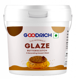 Goodrich Butterscotch Flavoured Glaze providing a glossy finish to cakes and pastries, enhancing both taste and visual appeal.