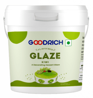 Goodrich Kiwi Flavoured Glaze adding a glossy, vibrant finish and refreshing kiwi flavor to cakes, pastries, and desserts, enhancing both taste and visual appeal.