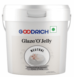 Goodrich Neutral Glaze 'O' Jelly providing a glossy finish on cakes and pastries, enhancing their appearance without overpowering flavors.