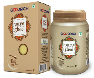 Pure Ghee, a rich and aromatic clarified butter made from high-quality milk, perfect for cooking and baking.