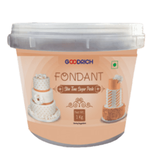 Goodrich Skin-Tone Fondant Sugar Paste displayed for cake decoration, showcasing a natural skin-tone color suitable for creating lifelike figures and designs.