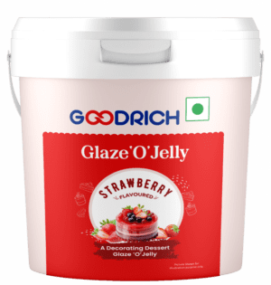 Goodrich Strawberry Glaze 'O' Jelly providing a glossy finish and delightful strawberry flavor on cakes, enhancing both taste and presentation.