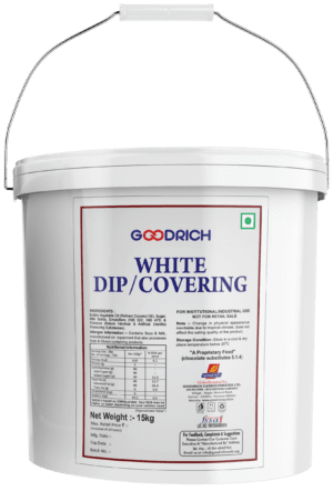 Goodrich Dips/Covering White, premium white chocolate coating for dessert decoration and baking.