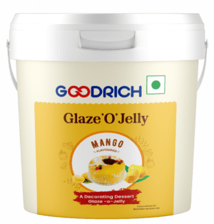 Goodrich Mango Glaze 'O' Jelly providing a glossy finish and refreshing mango flavor on cakes, enhancing both taste and presentation.