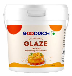 Goodrich Orange Flavoured Glaze adding a glossy finish and zesty orange flavor to cakes, pastries, and desserts, enhancing both taste and presentation.