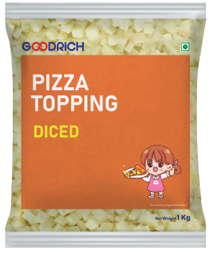 Premium Diced Pizza Topping, crafted from high-quality ingredients for gourmet pizza experiences.