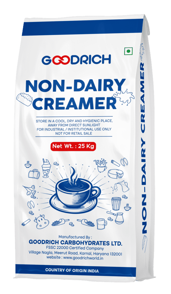 Goodrich Non-Dairy Creamer in a free-flowing powdered form, made with palm or coconut oils for a rich, creamy texture. Customizable fat range from 11% to 80%, available in flavored and non-flavored options, perfect for blending with various food products