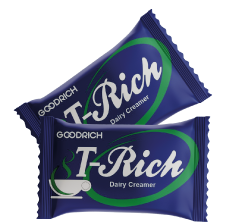 T-Rich Dairy Creamer, a smooth, creamy powdered creamer ideal for tea, coffee, and other beverages. Offers a rich, milky flavor and easy mixing for a convenient and delicious addition to drinks.